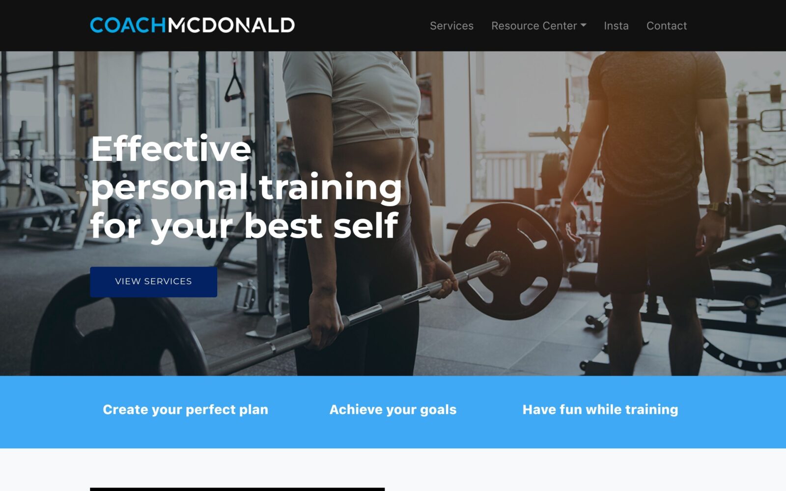Coach McDonald website designed by Mathias Designs