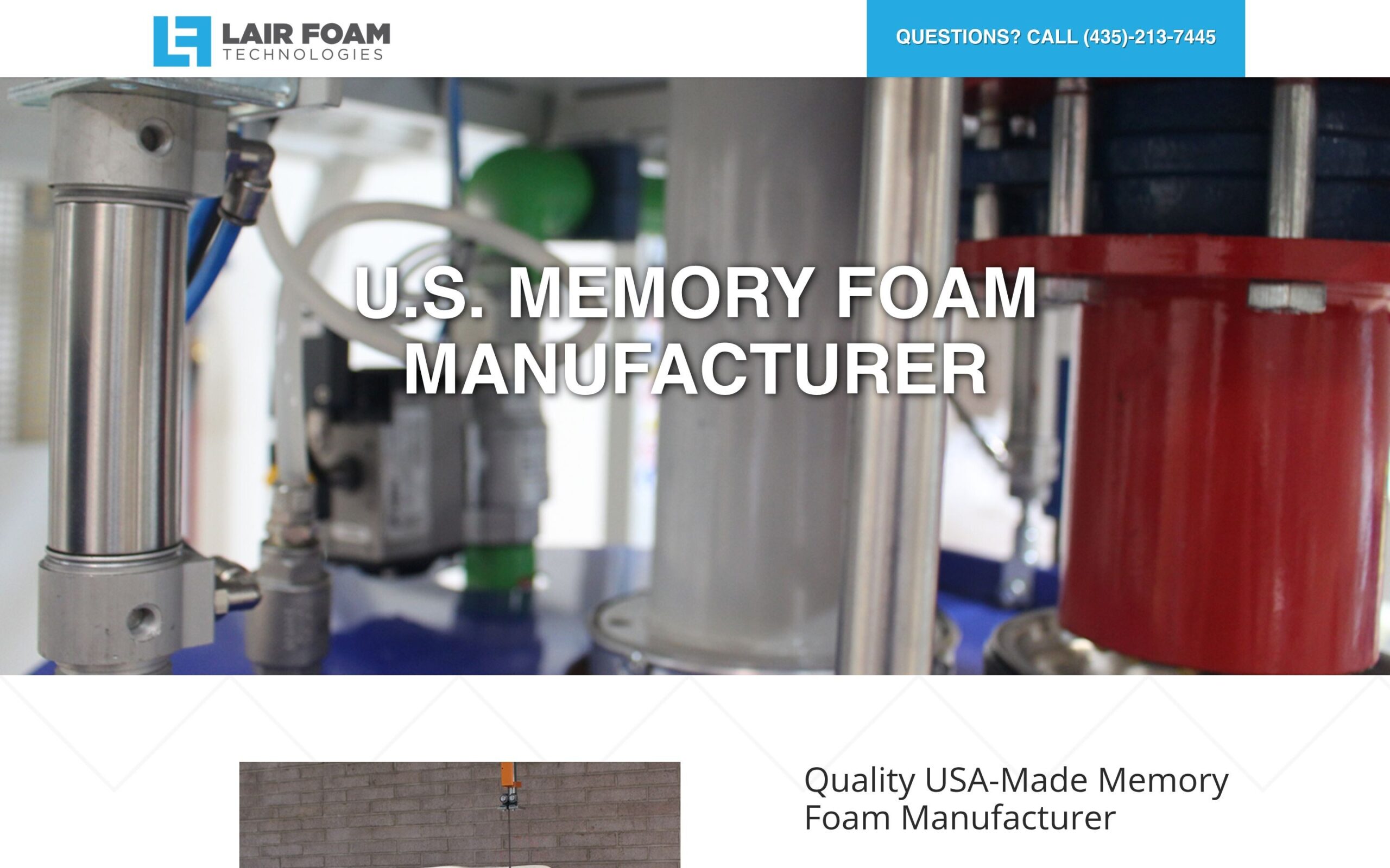 Lair Foam Technology website designed by Mathias Designs