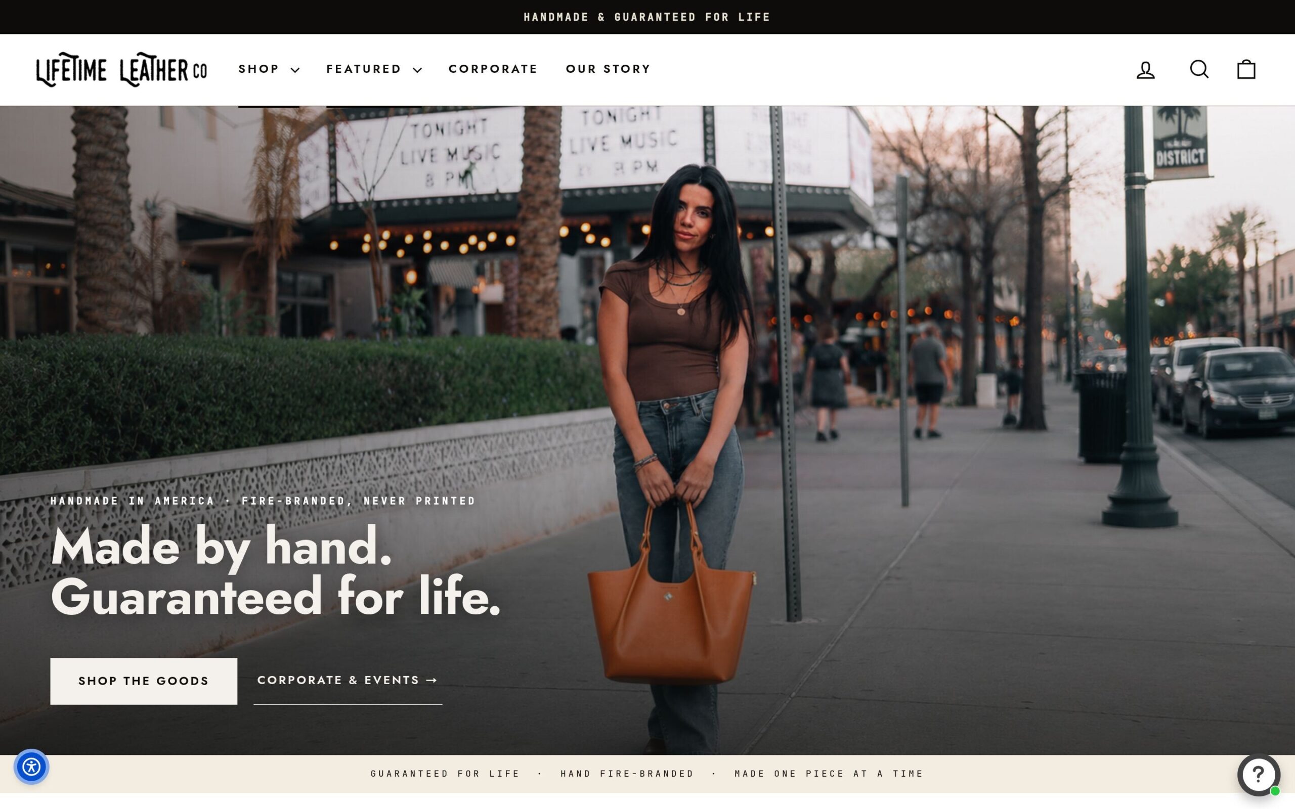 Lifetime Leather website designed by Mathias Designs