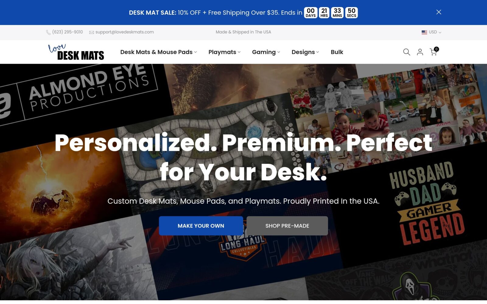 Love Desk Mats website designed by Mathias Designs