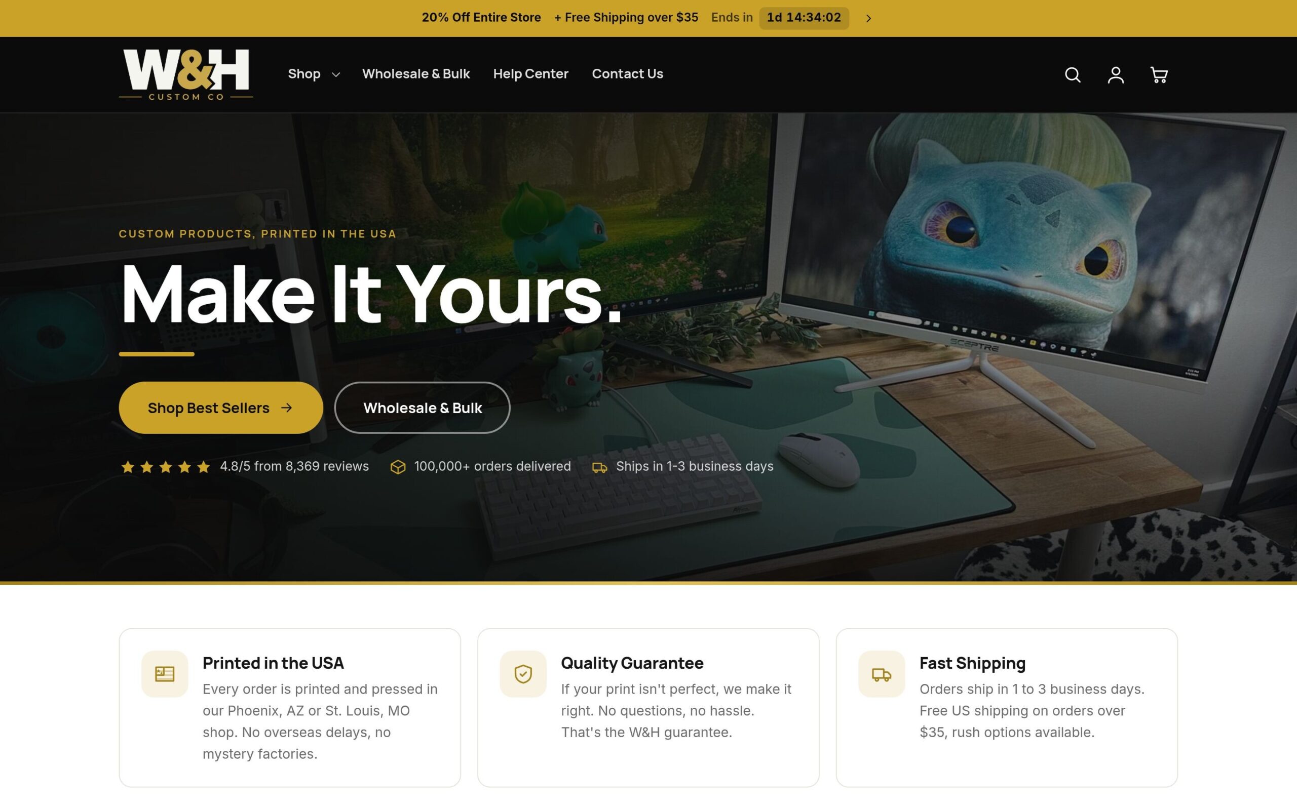 W&H Custom Co. website designed by Mathias Designs