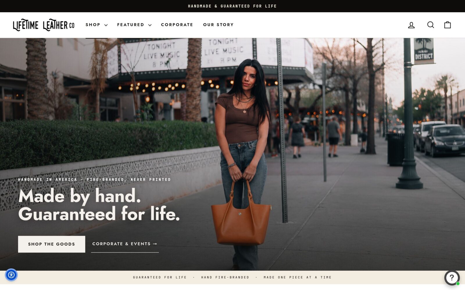 Lifetime Leather website designed by Mathias Designs